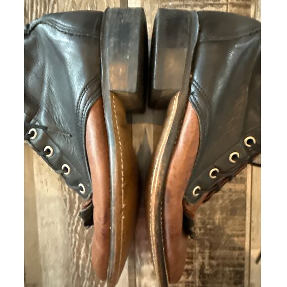 Vintage 90's Laredo Two-Tone Leather Kiltie Roper Western Lace Up Boots Sz 6 USA - Picture 8 of 9